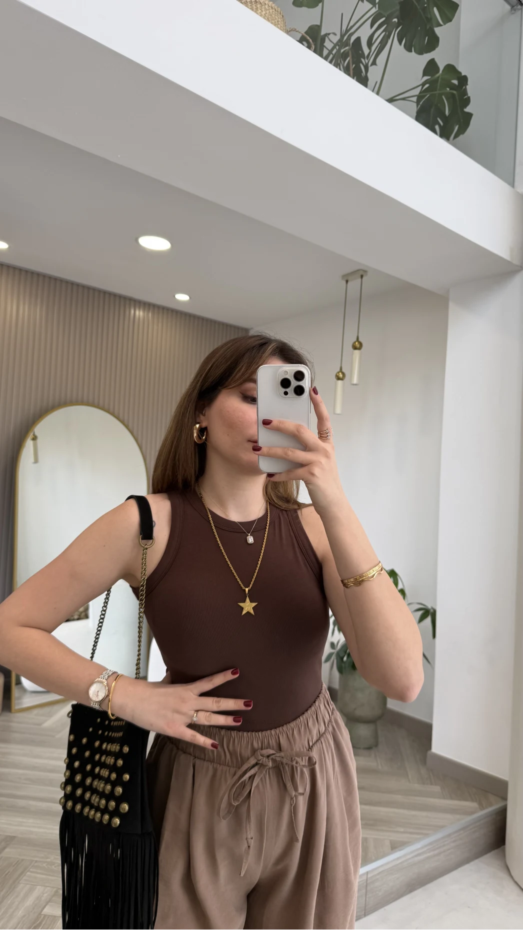 Halter Yaka Göğüs Pedli Crop Body - Acı Kahve - Kod: 5044