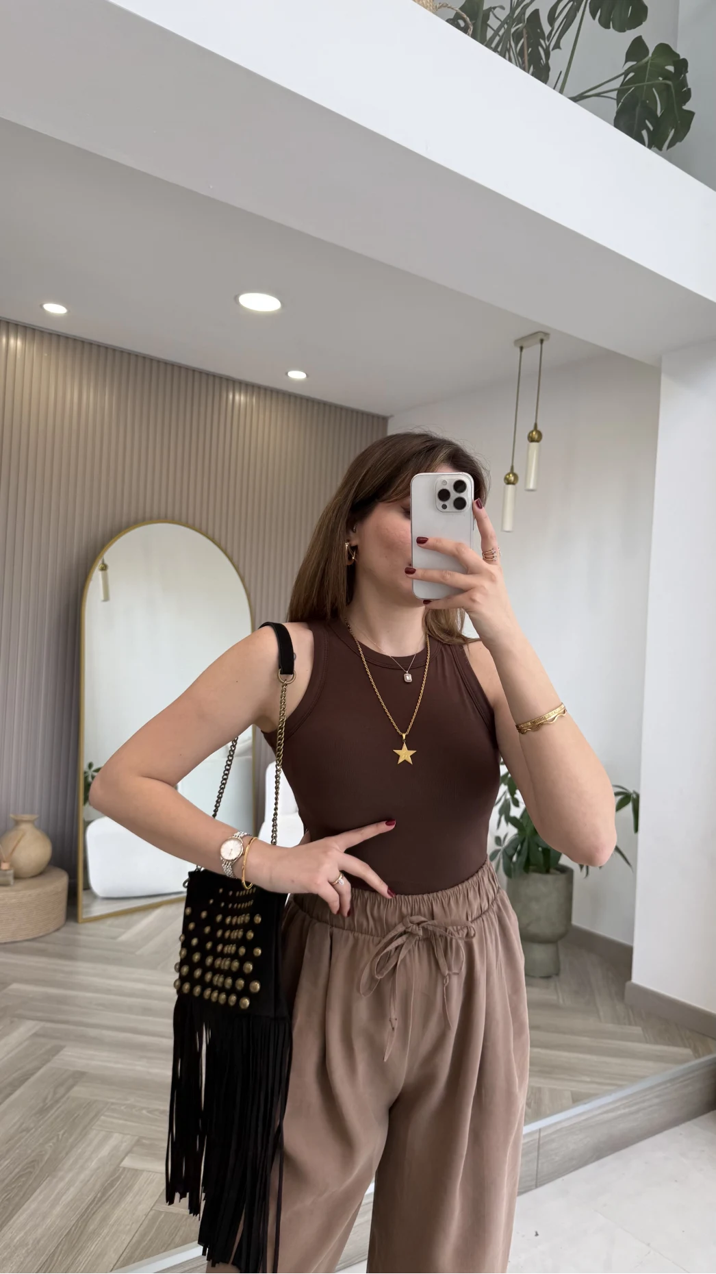 Halter Yaka Göğüs Pedli Crop Body - Acı Kahve - Kod: 5044