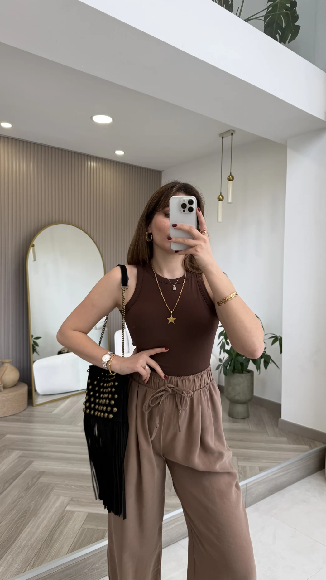 Halter Yaka Göğüs Pedli Crop Body - Acı Kahve - Kod: 5044