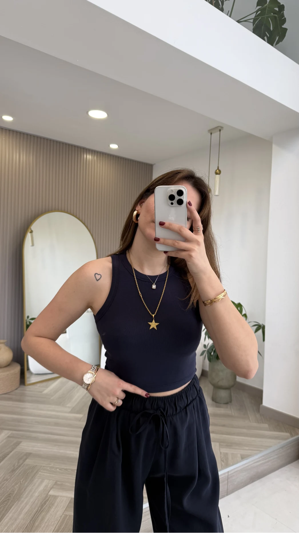 Halter Yaka Göğüs Pedli Crop Body - Lacivert - Kod: 5044