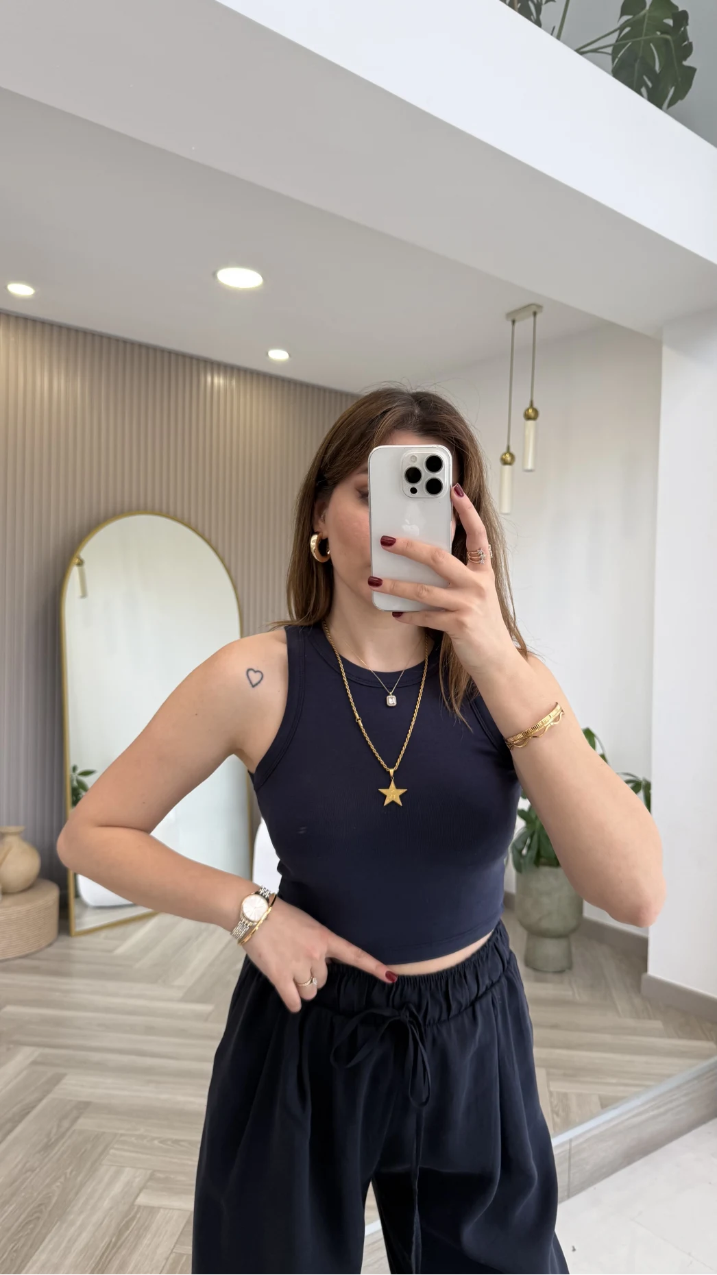 Halter Yaka Göğüs Pedli Crop Body - Lacivert - Kod: 5044