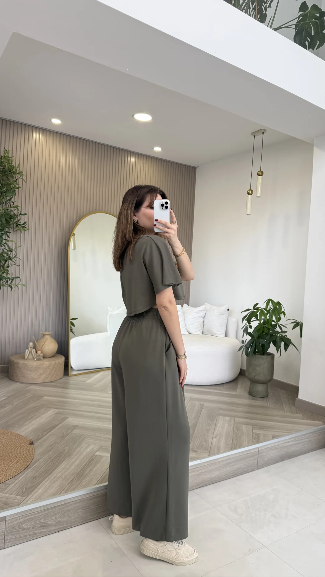 Oys Yarasa Kol Oval Kesim Eşofman Takım - Haki - Kod: 1126