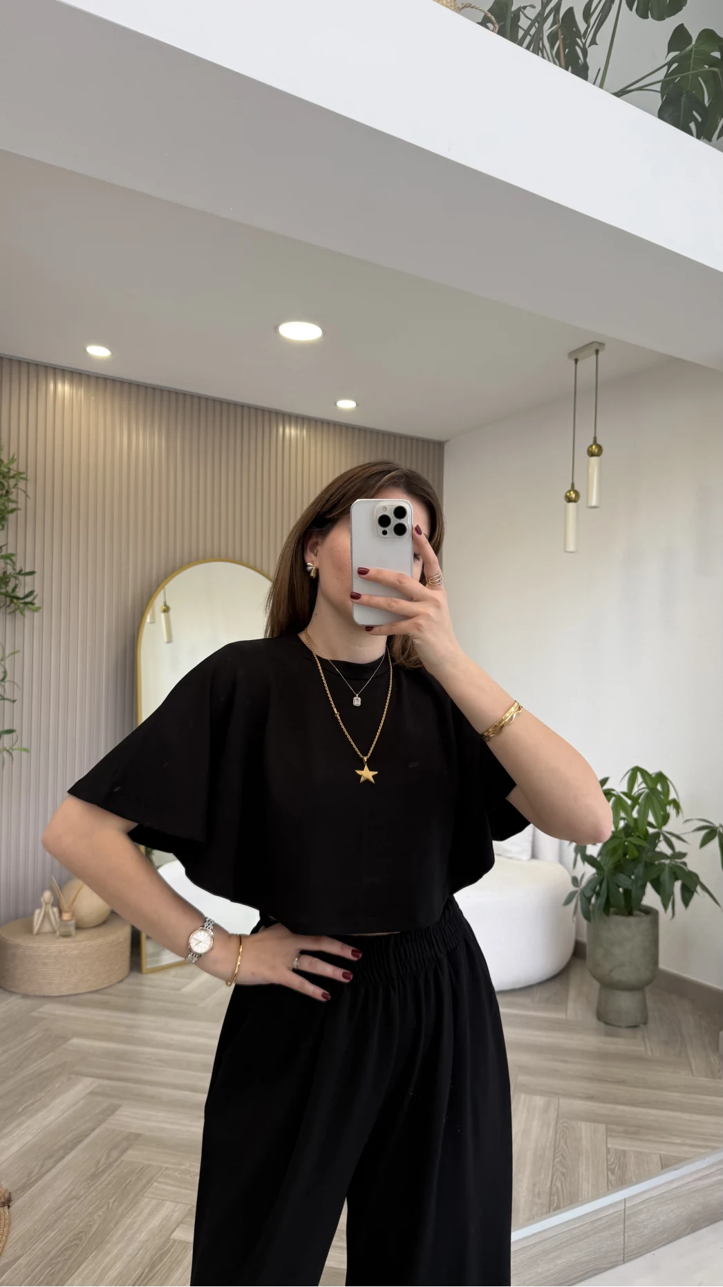 Oys Yarasa Kol Oval Kesim Eşofman Takım - Siyah - Kod: 1126