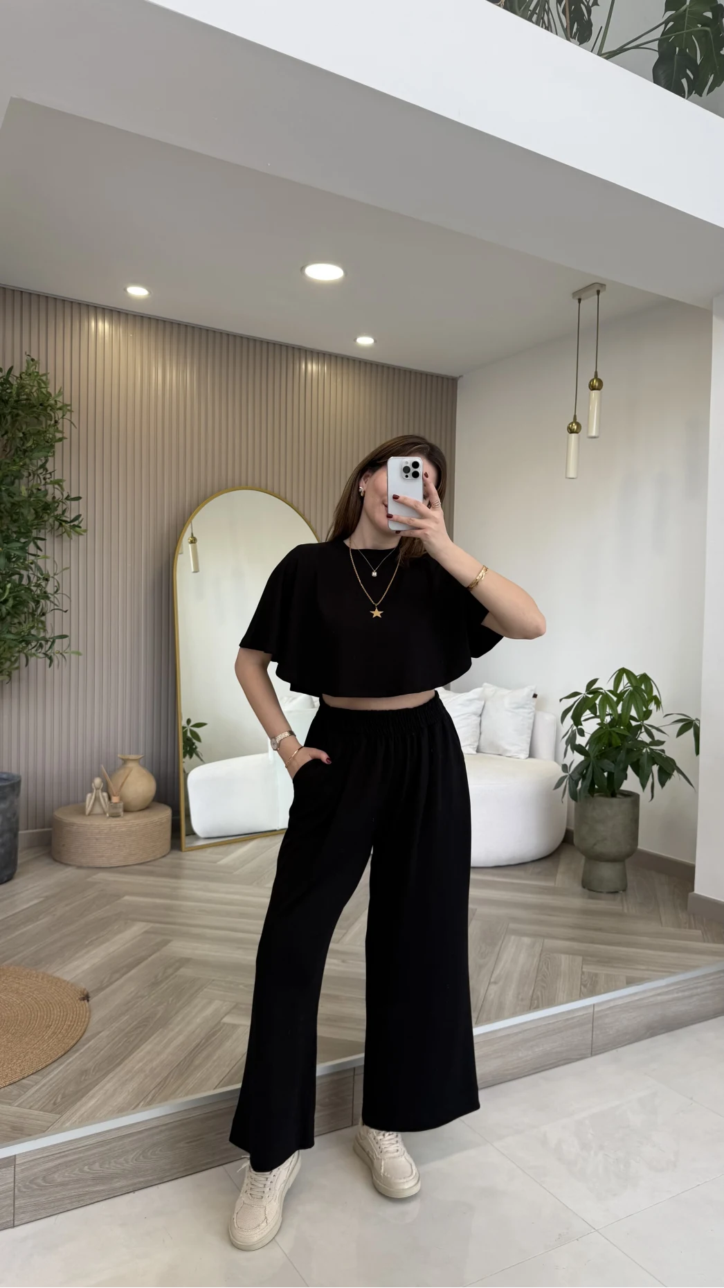 Oys Yarasa Kol Oval Kesim Eşofman Takım - Siyah - Kod: 1126