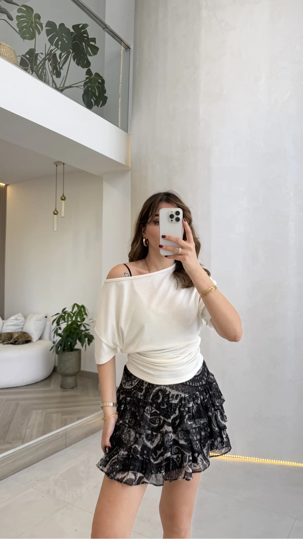 Leona Pamuk Kumaş Beli Büzgülü T-shirt - Ekru - Kod: 6996