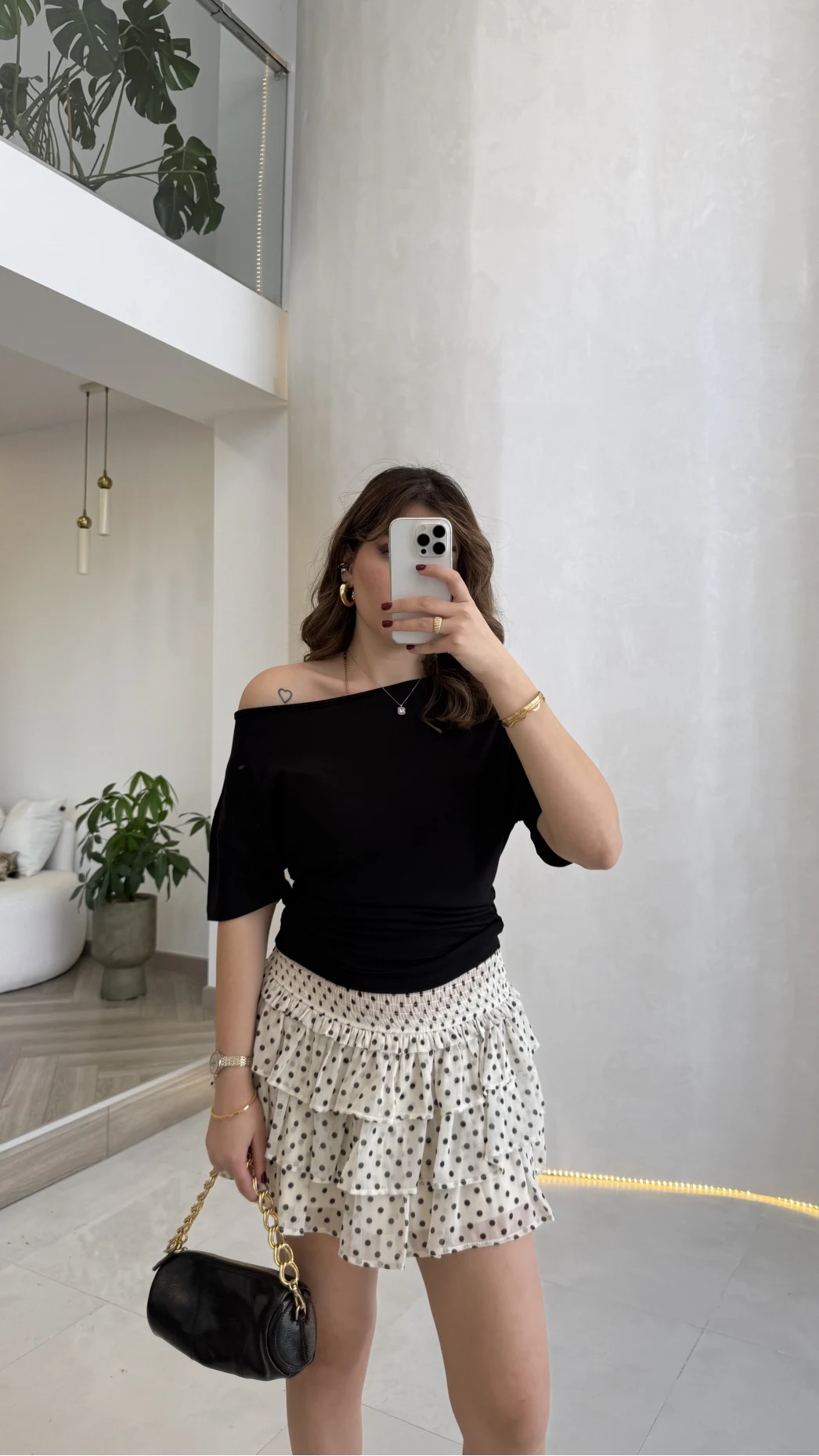 Leona Pamuk Kumaş Beli Büzgülü T-shirt - Siyah - Kod: 6996