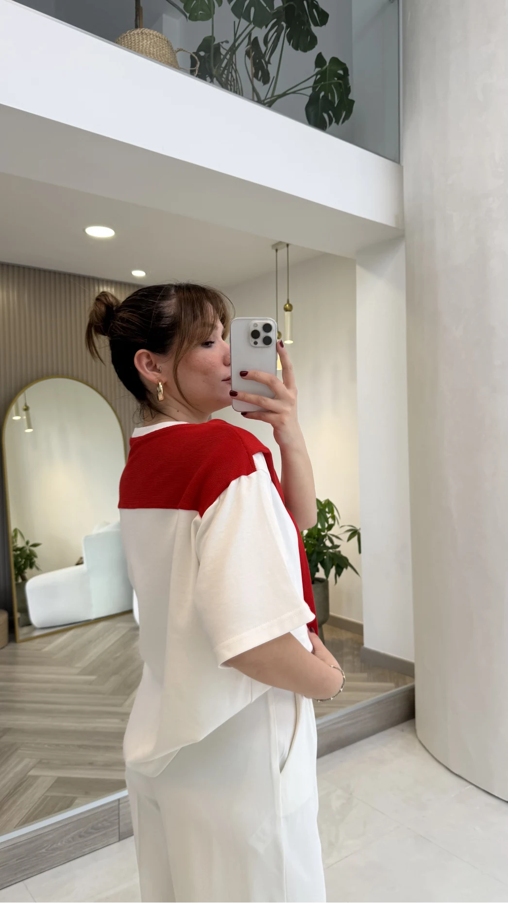 Daisy Bağlama Detay T-shirt - Kırmızı - Kod: 580688