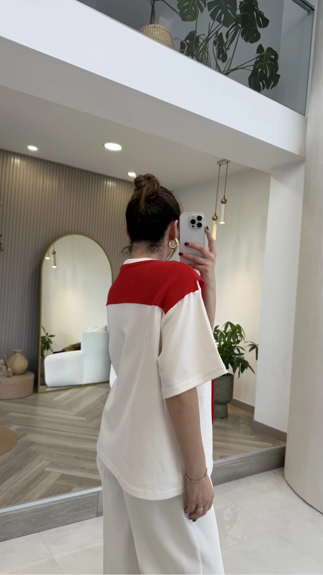 Daisy Bağlama Detay T-shirt - Kırmızı - Kod: 580688