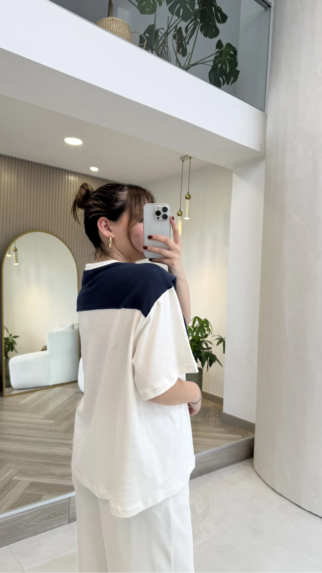 Daisy Bağlama Detay T-shirt - Lacivert - Kod: 580688