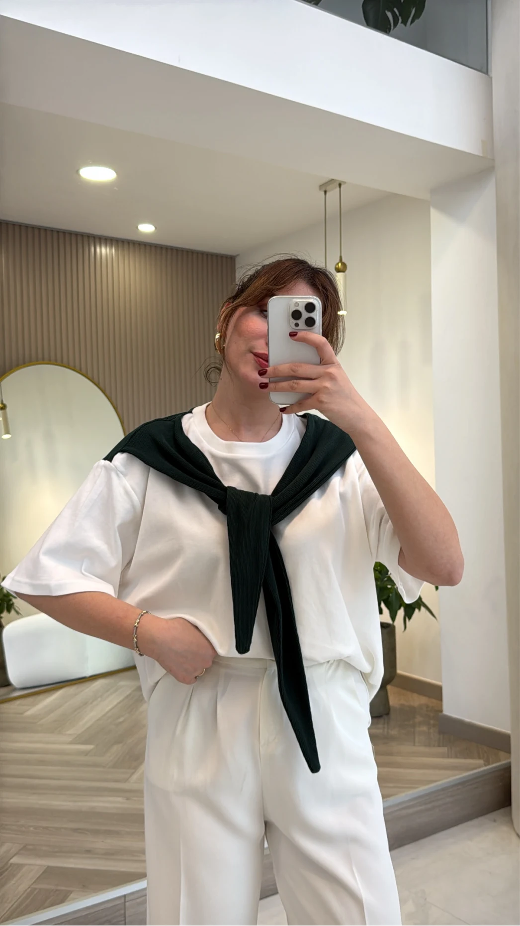 Daisy Bağlama Detay T-shirt - Zümrüt - Kod: 580688