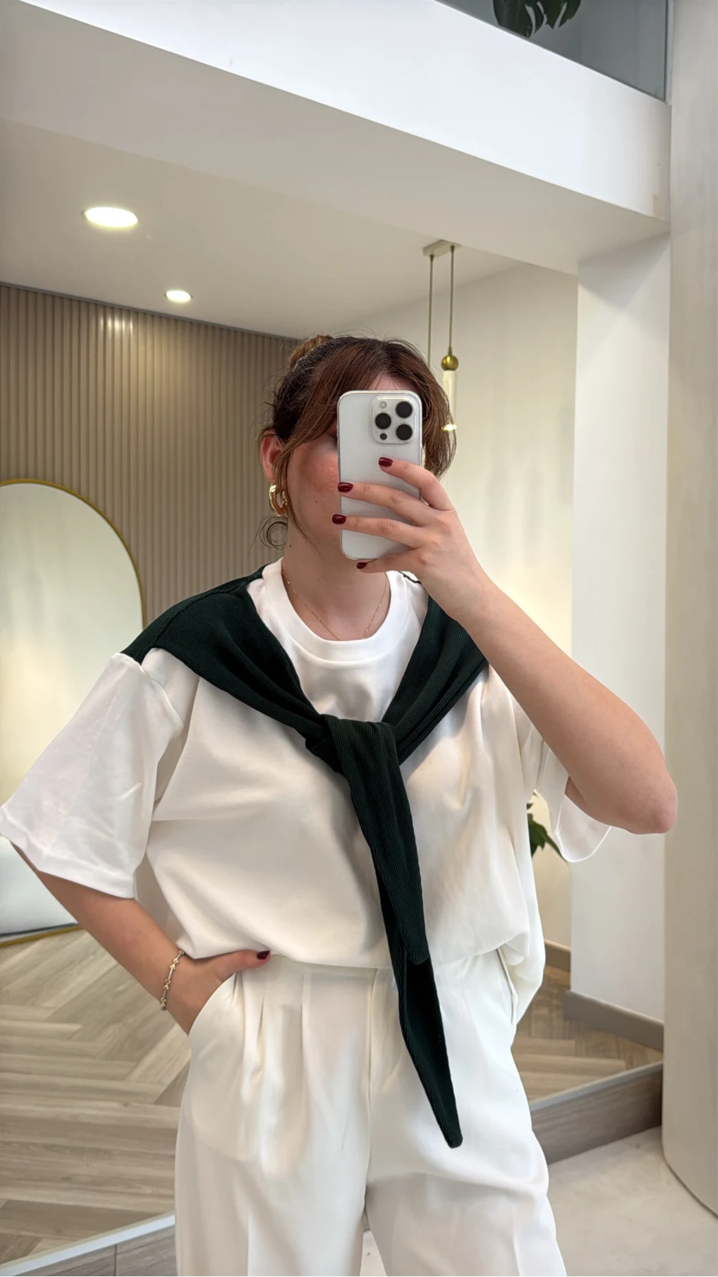 Daisy Bağlama Detay T-shirt - Zümrüt - Kod: 580688