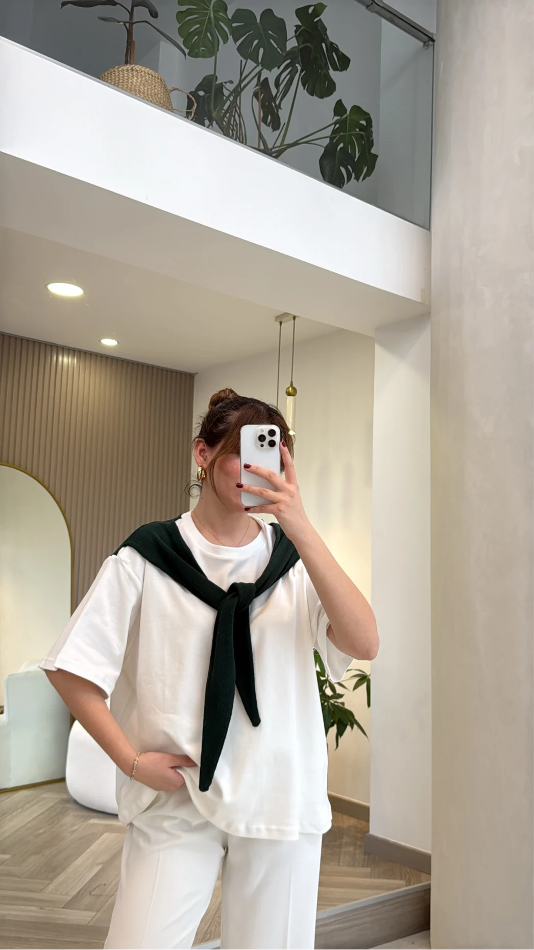 Daisy Bağlama Detay T-shirt - Zümrüt - Kod: 580688