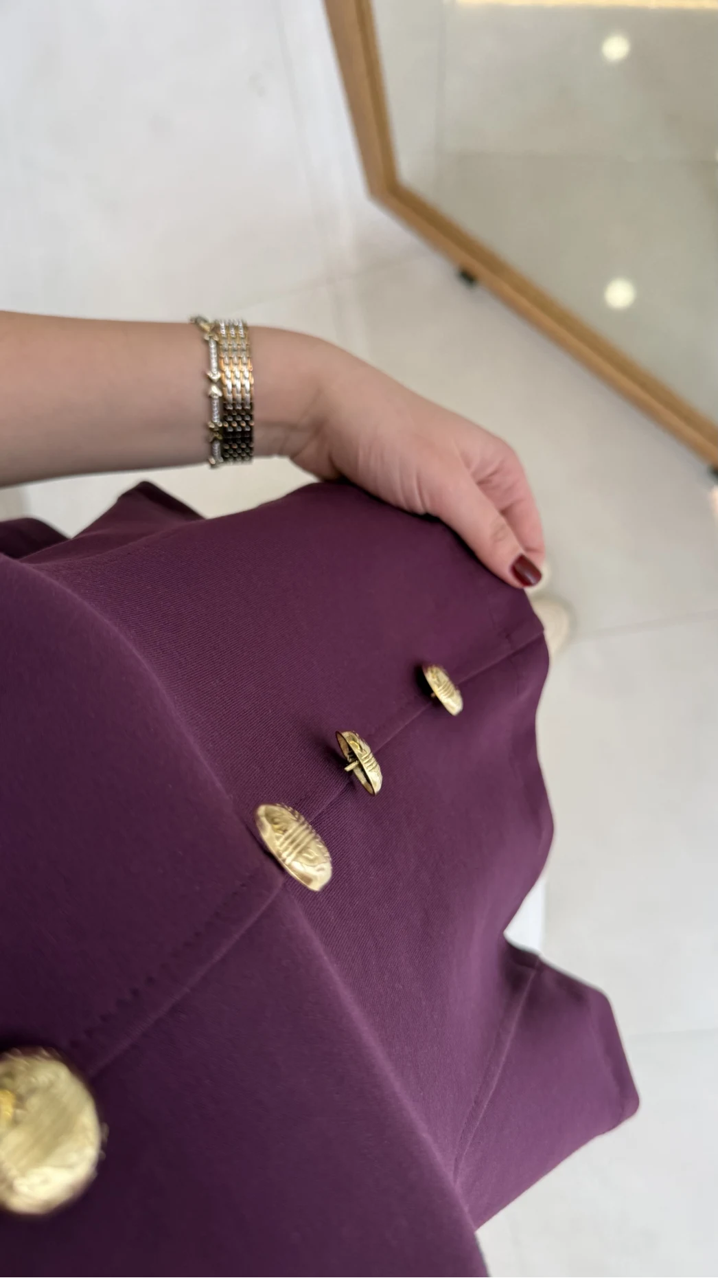 Düğmeli Bel Detaylı Sıfır Kol Bluz - Mor - Kod: 31979