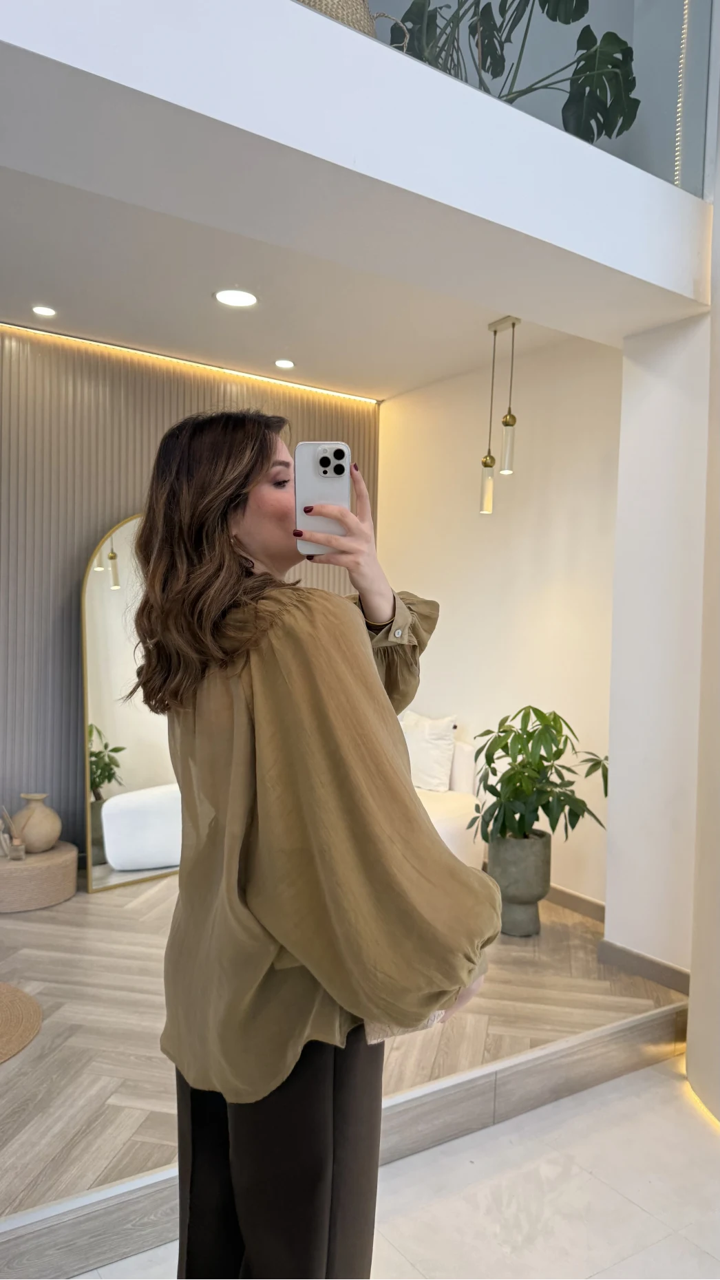 Gipeli Reglan Kol Oversize Gömlek - Olive - Kod: 5018