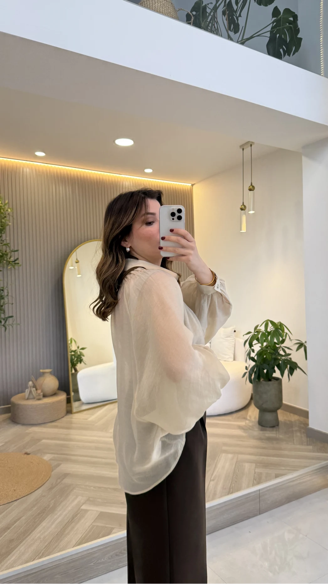 Gipeli Reglan Kol Oversize Gömlek - Taş - Kod: 5018