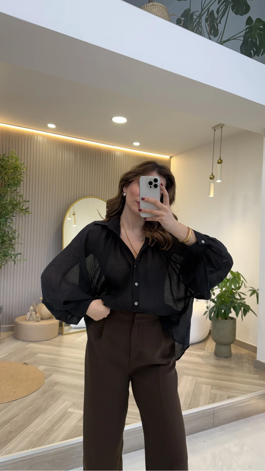 Gipeli Reglan Kol Oversize Gömlek - Siyah - Kod: 5018