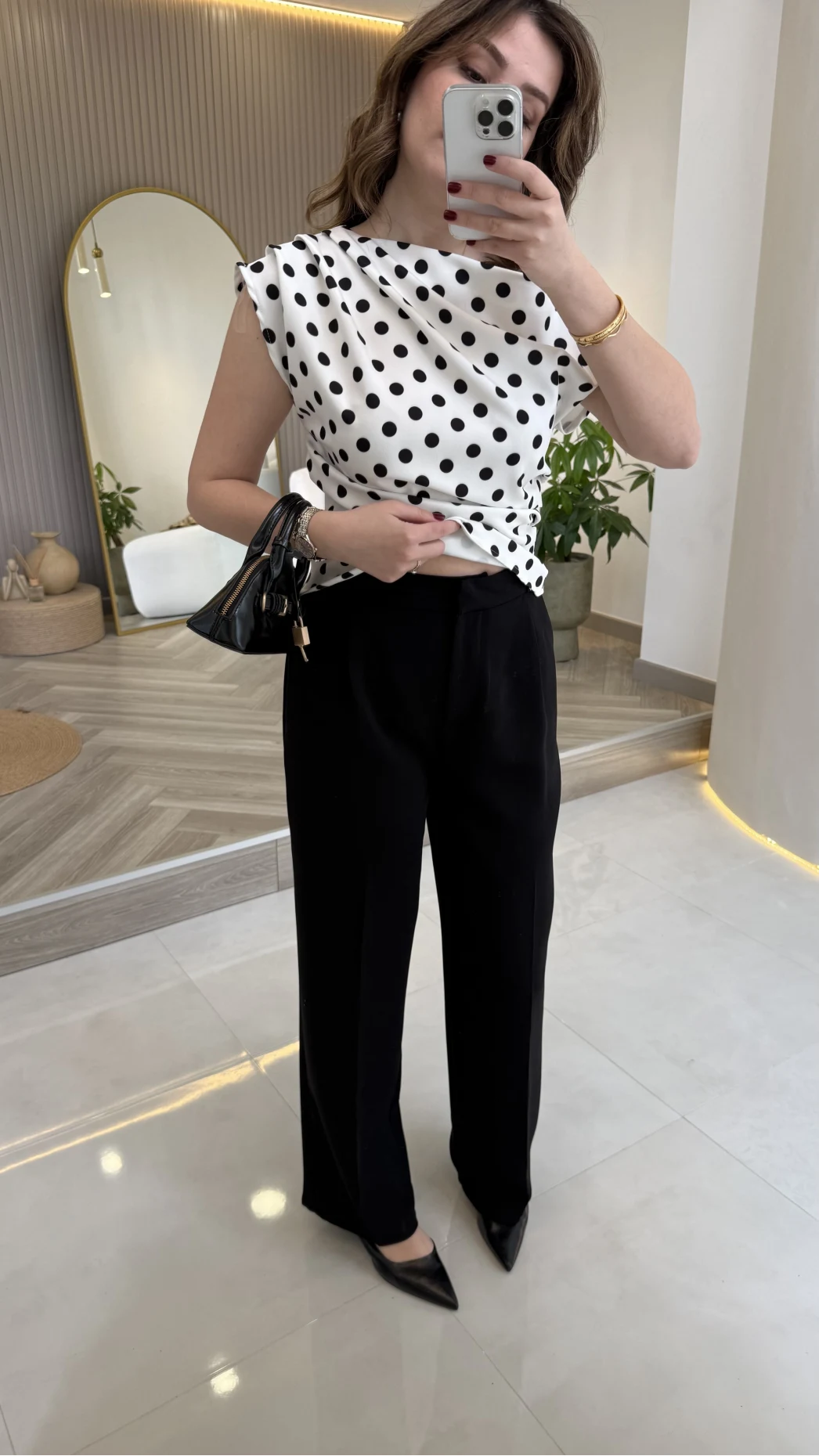 Kumaş Palazzo Pantolon - Siyah - Kod: 3879