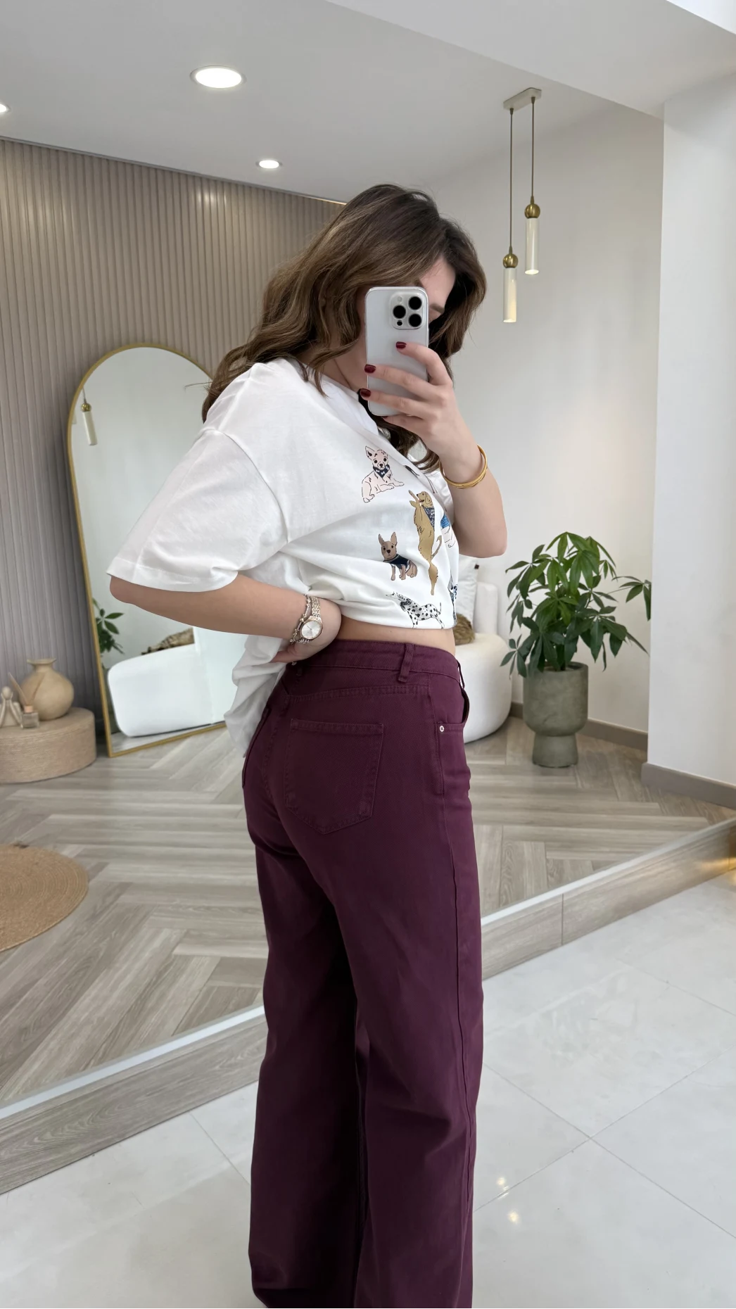 Dilvin Yüksek Bel Denim Jean Pantolon - Mürdüm