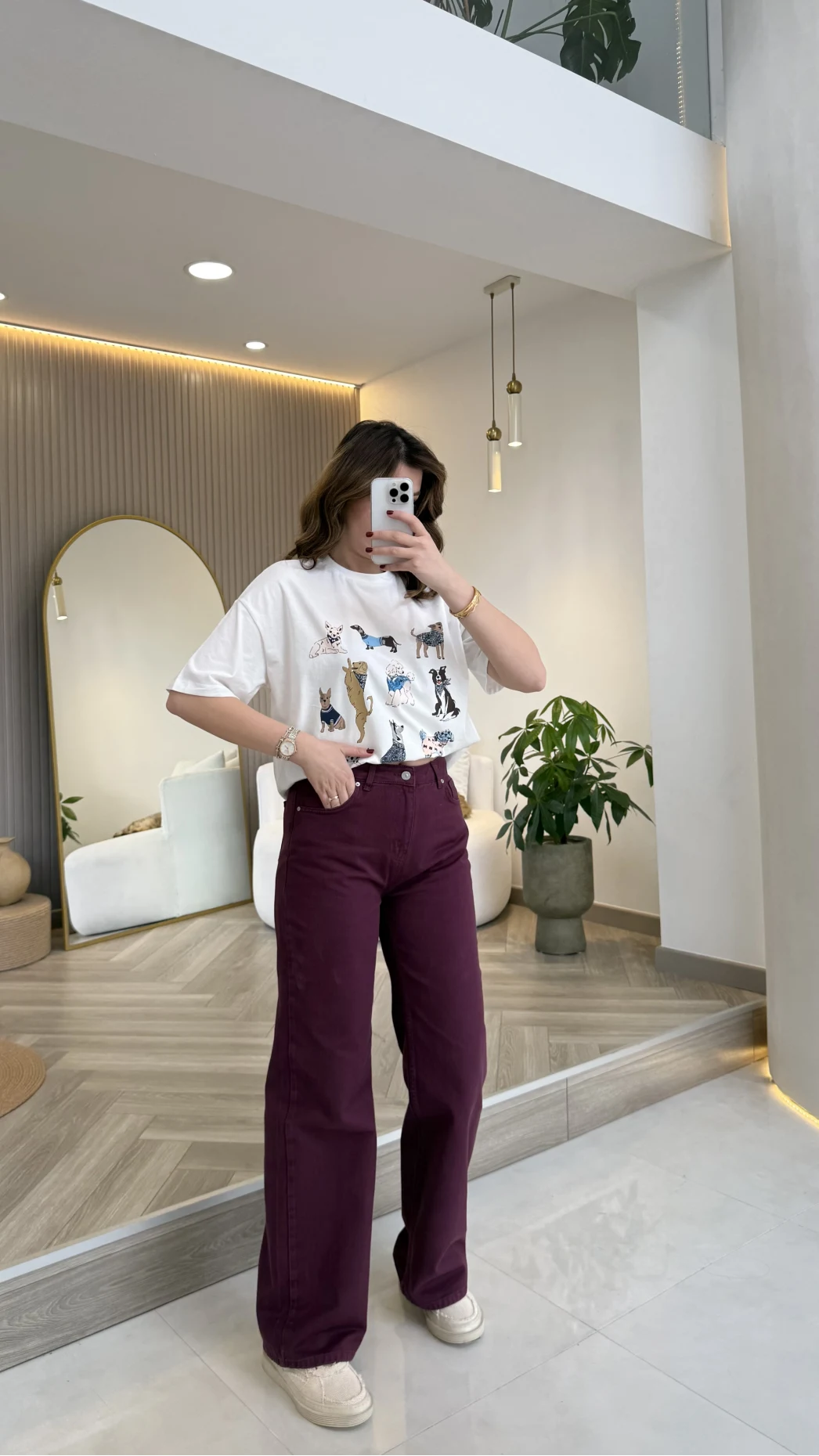 Dilvin Yüksek Bel Denim Jean Pantolon - Mürdüm