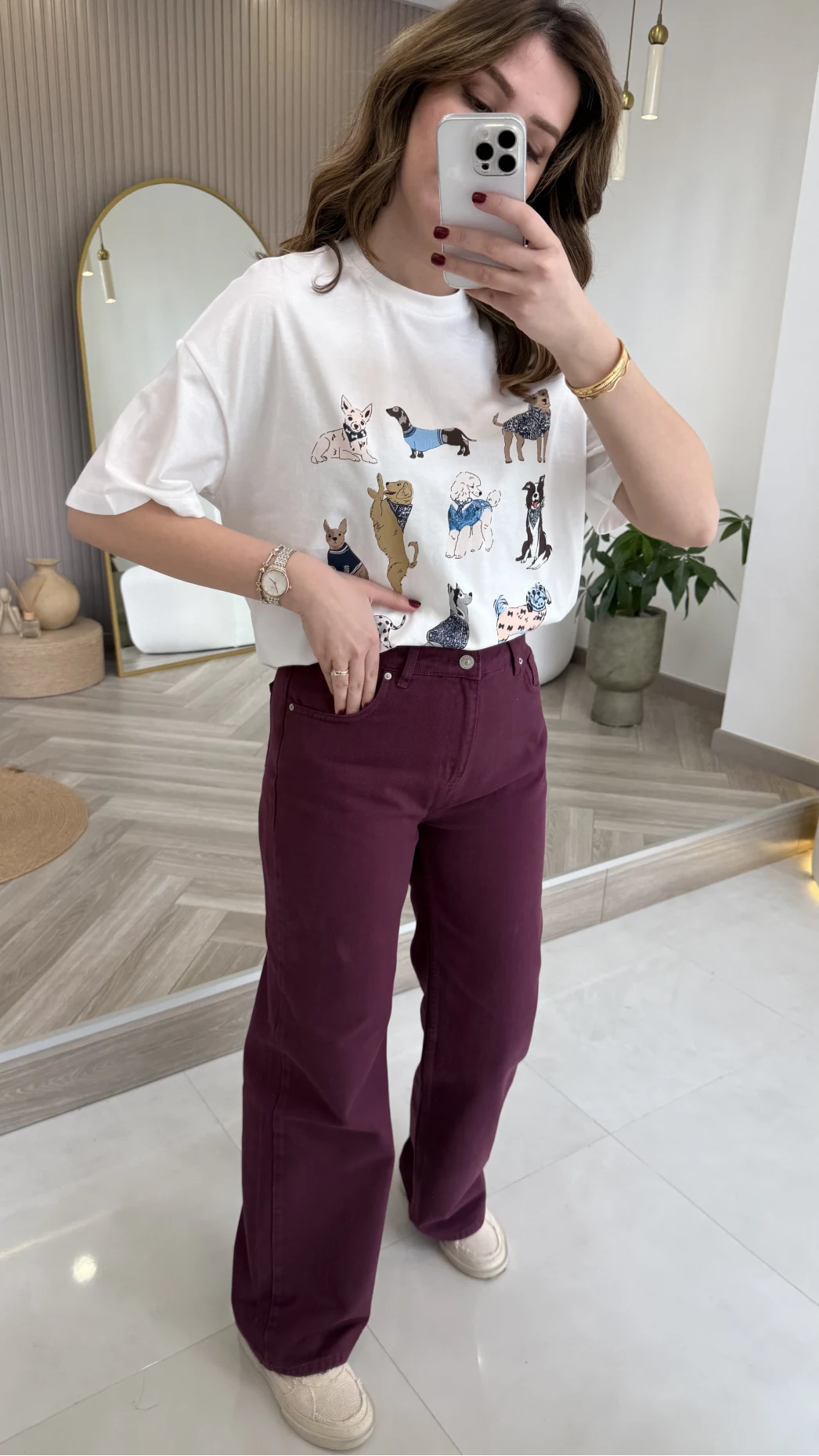 Dilvin Yüksek Bel Denim Jean Pantolon - Mürdüm