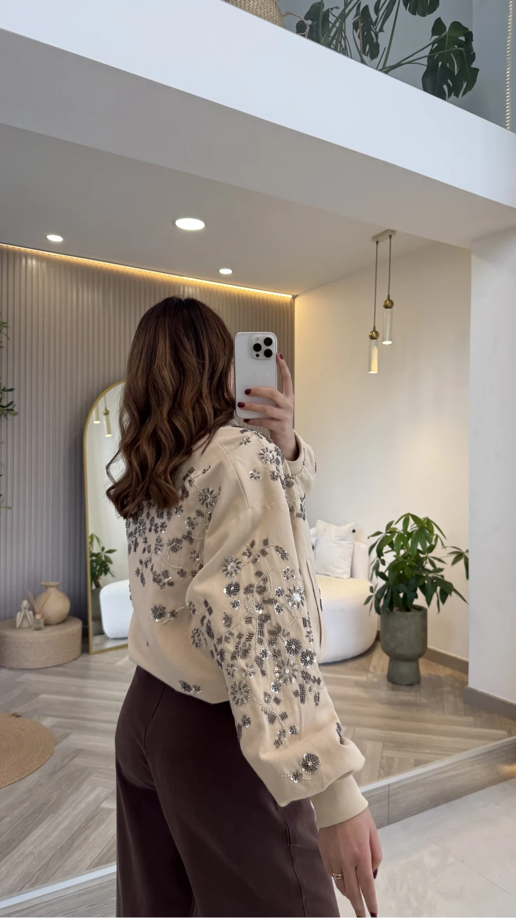 Premium Taş Pul Detaylı Pamuklu Ceket - Taş - Kod: 99927