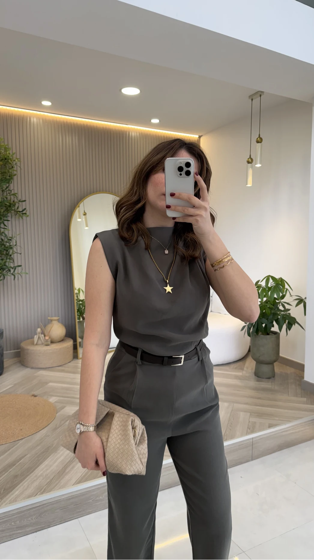 Kemerli Sıfır Kol Tulum - Haki - Kod: 580907