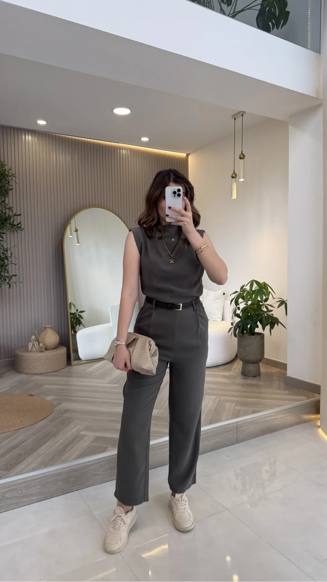 Kemerli Sıfır Kol Tulum - Haki - Kod: 580907