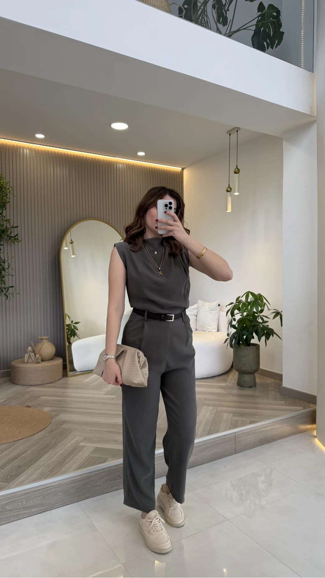 Kemerli Sıfır Kol Tulum - Haki - Kod: 580907