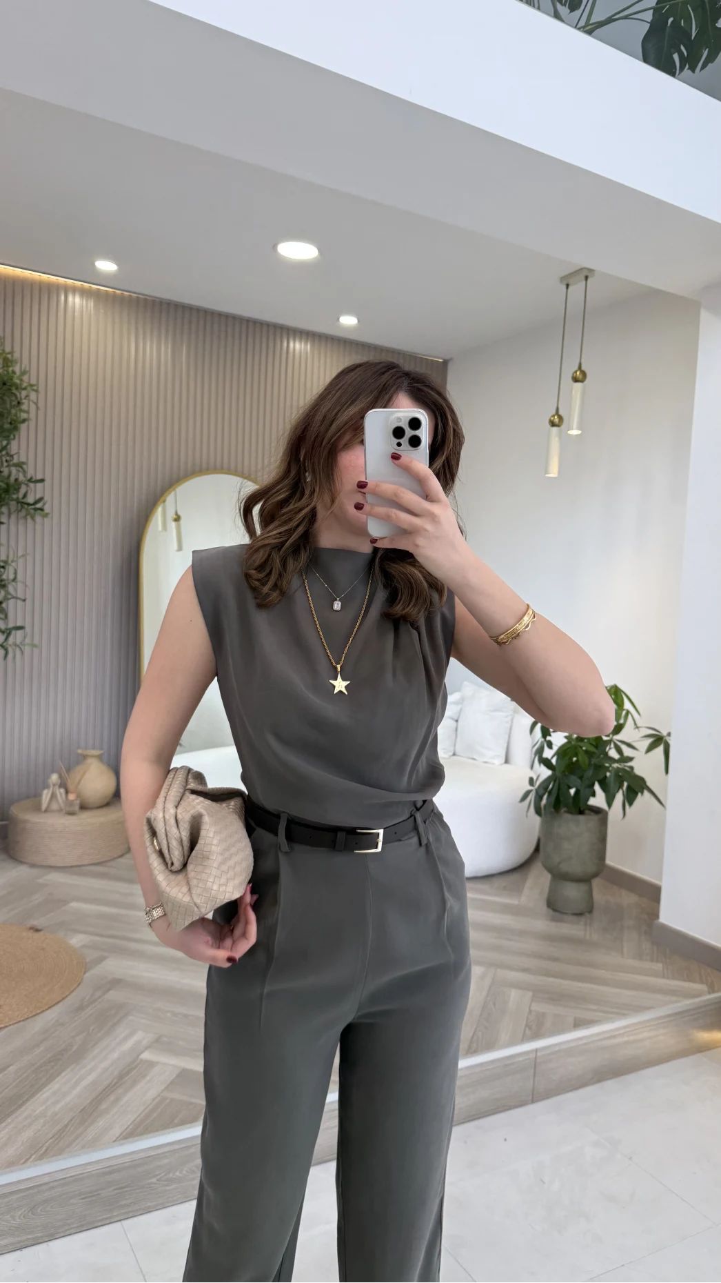 Kemerli Sıfır Kol Tulum - Haki - Kod: 580907