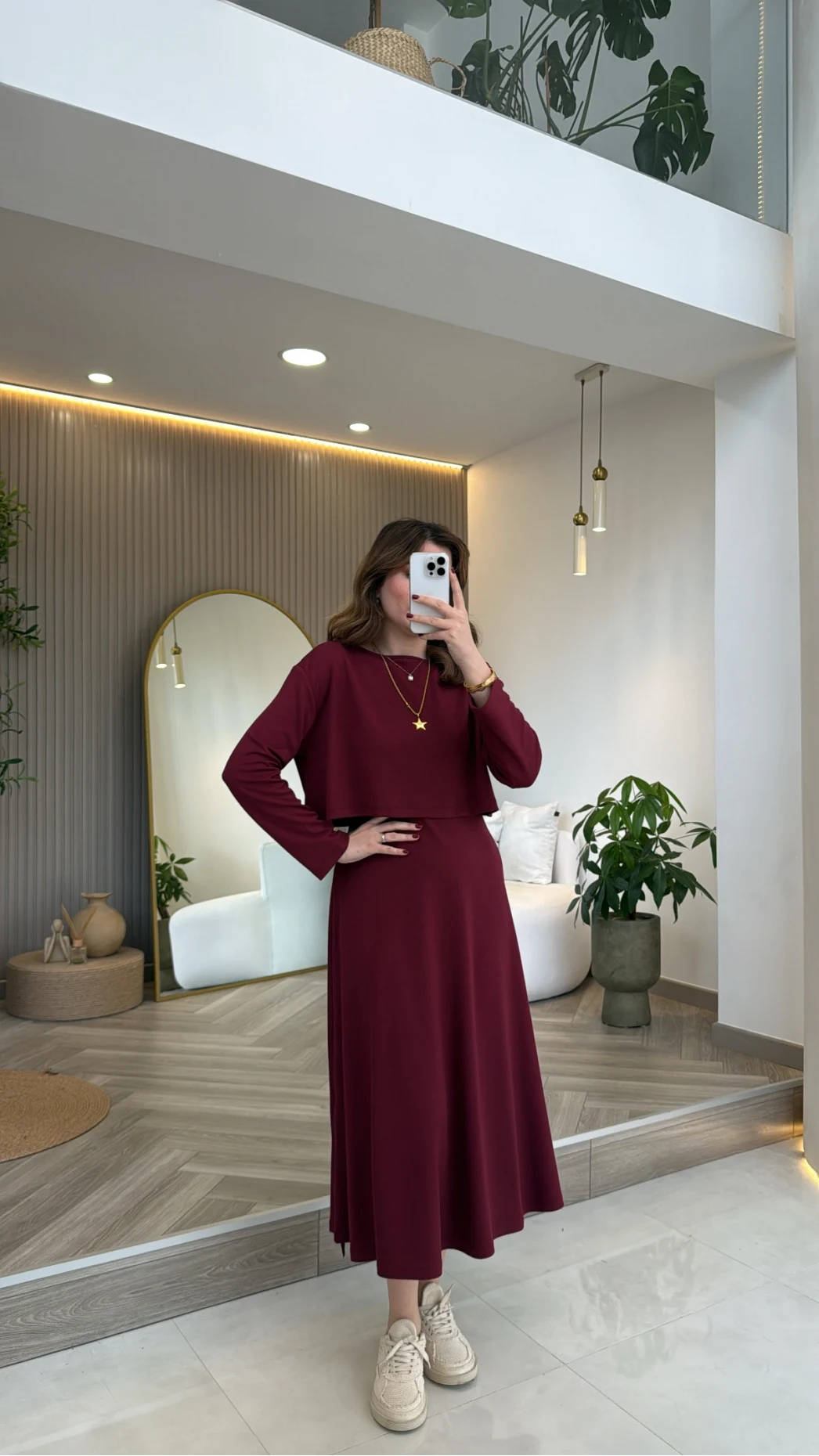 Ön Sipariş - 21 Nisan Kargolama Bluzlu İkili Takım Elbise - Bordo - Kod: 4064