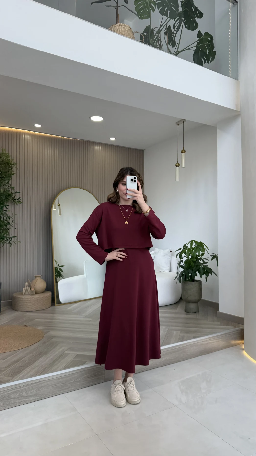 Ön Sipariş - 21 Nisan Kargolama Bluzlu İkili Takım Elbise - Bordo - Kod: 4064