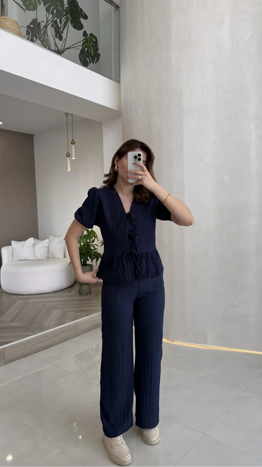 New Gofre Takım - Lacivert - Kod: 8015