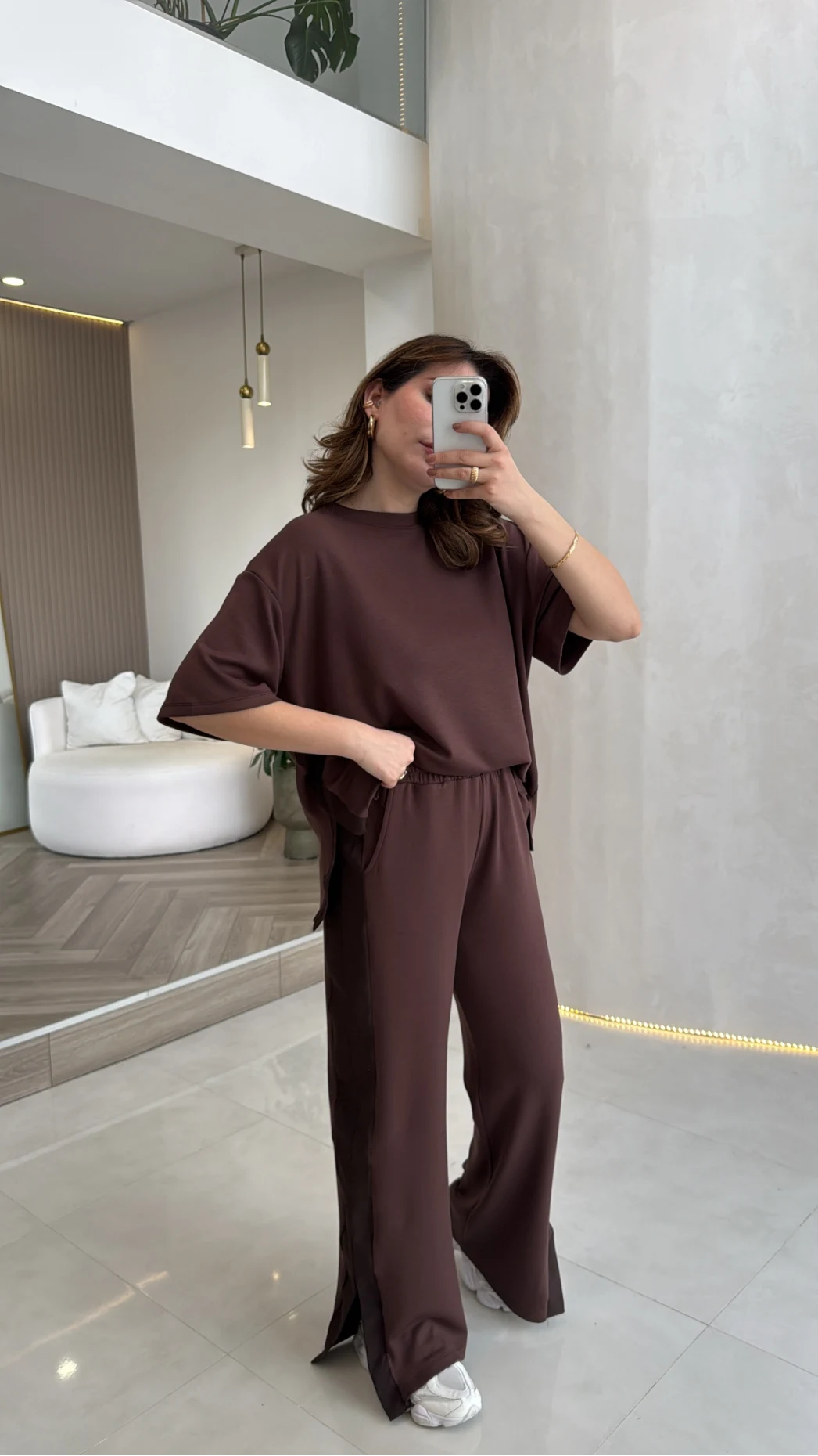 Castel Paraşüt Detaylı Yarım Kol Takım - Kahverengi - Kod: 4118