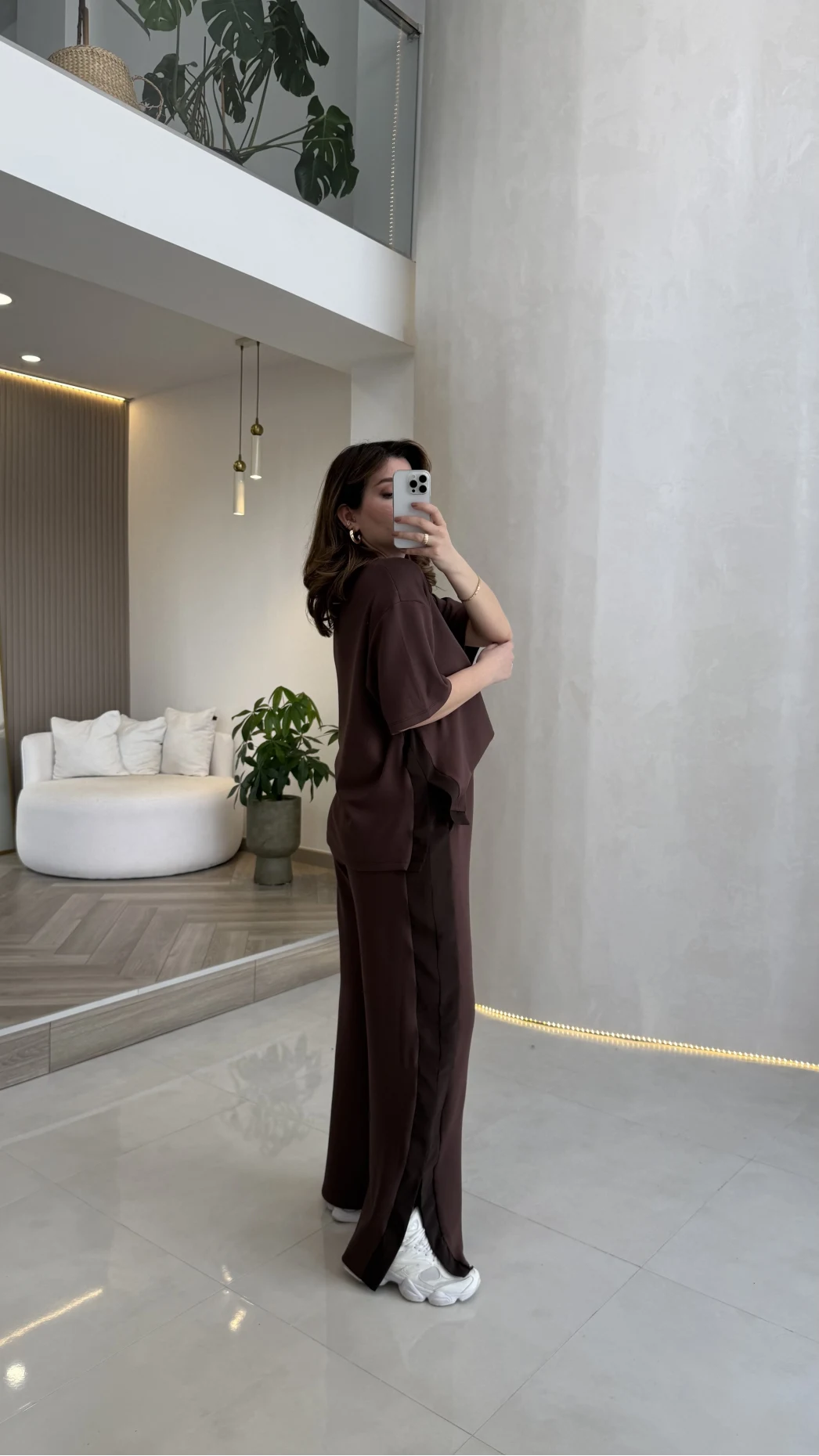 Castel Paraşüt Detaylı Yarım Kol Takım - Kahverengi - Kod: 4118