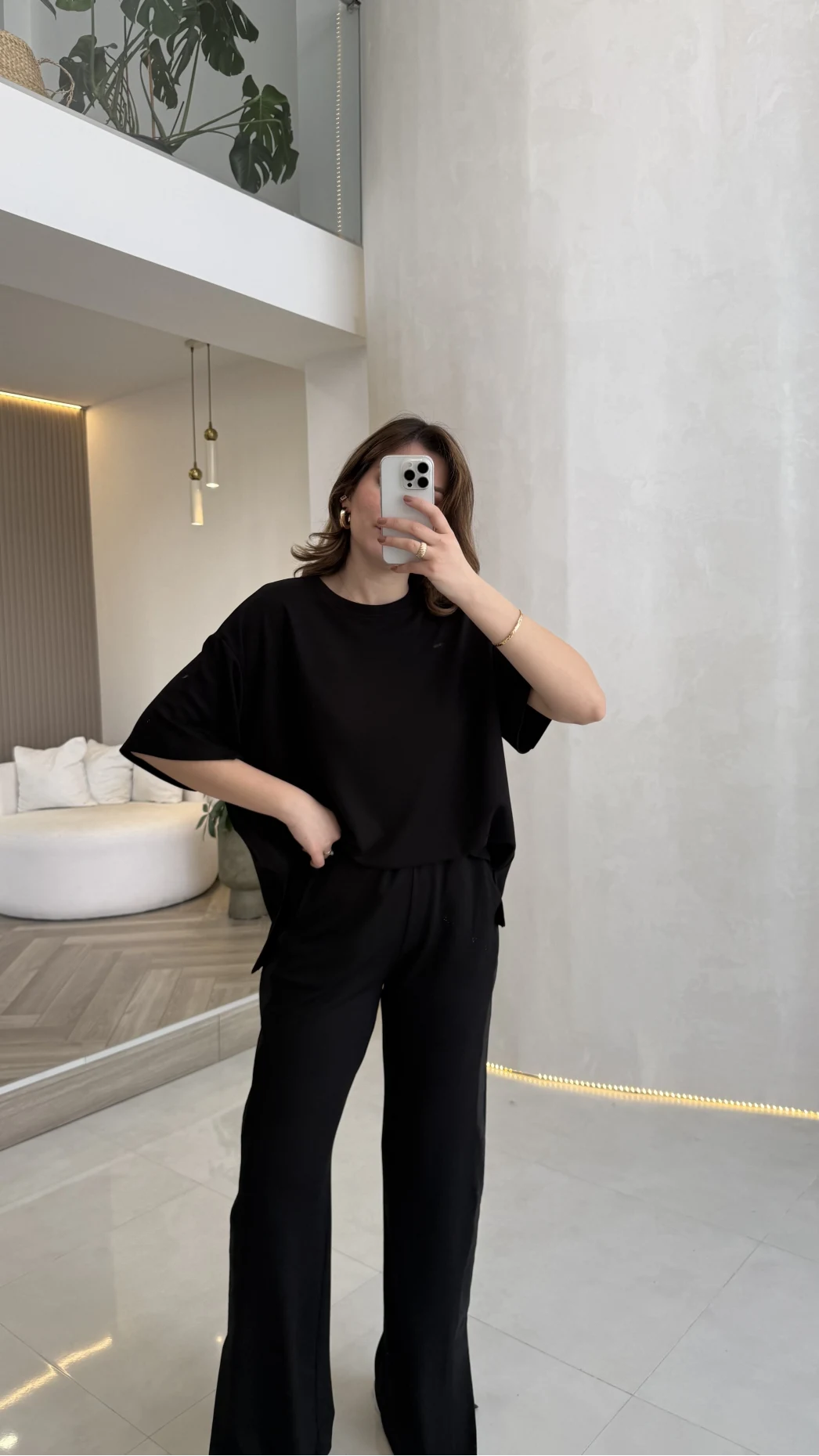 Castel Paraşüt Detaylı Yarım Kol Takım - Siyah - Kod: 4118