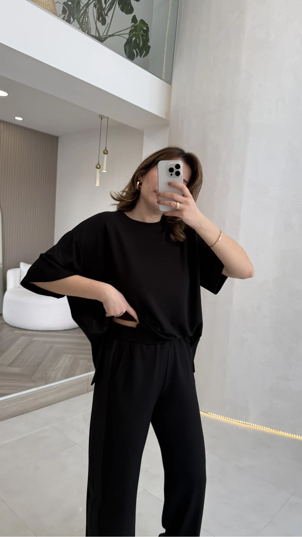 Castel Paraşüt Detaylı Yarım Kol Takım - Siyah - Kod: 4118