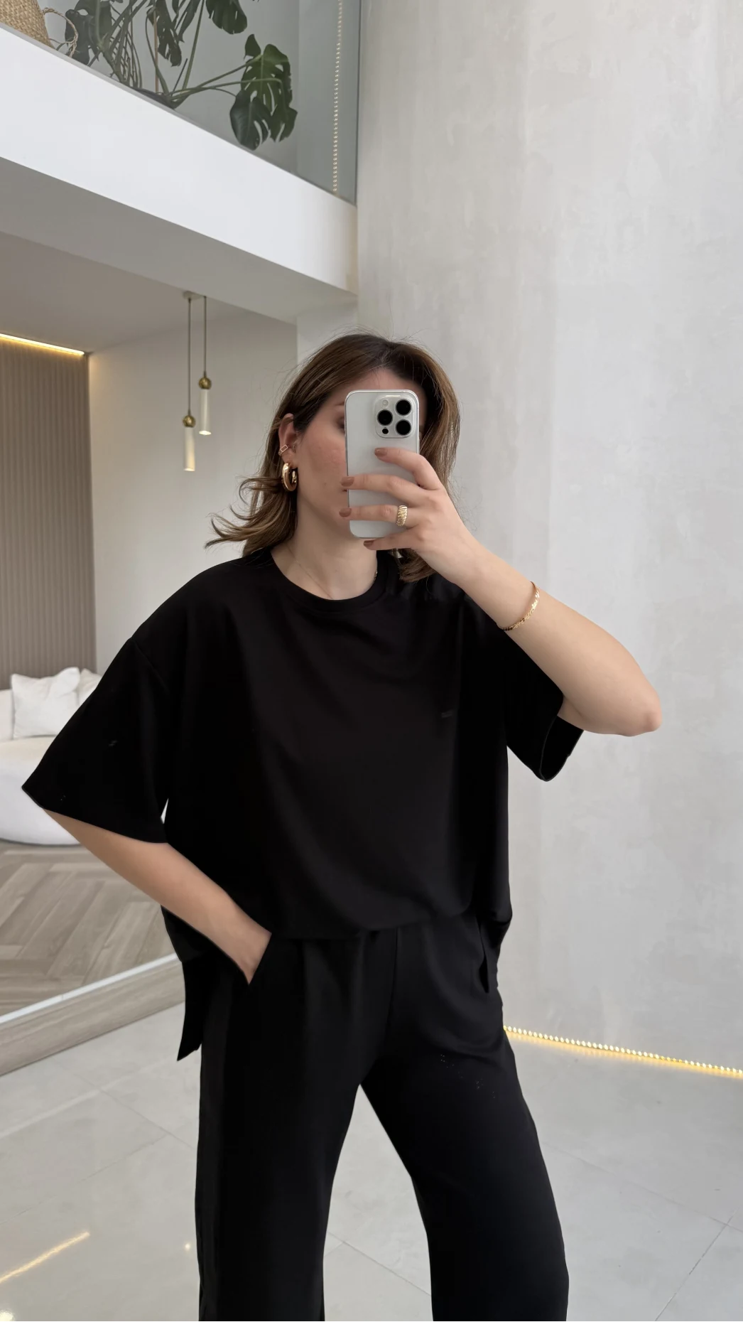 Castel Paraşüt Detaylı Yarım Kol Takım - Siyah - Kod: 4118