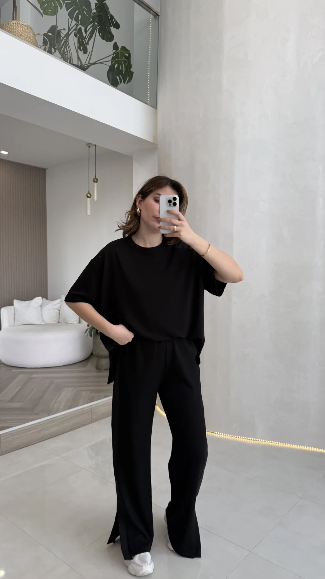 Castel Paraşüt Detaylı Yarım Kol Takım - Siyah - Kod: 4118