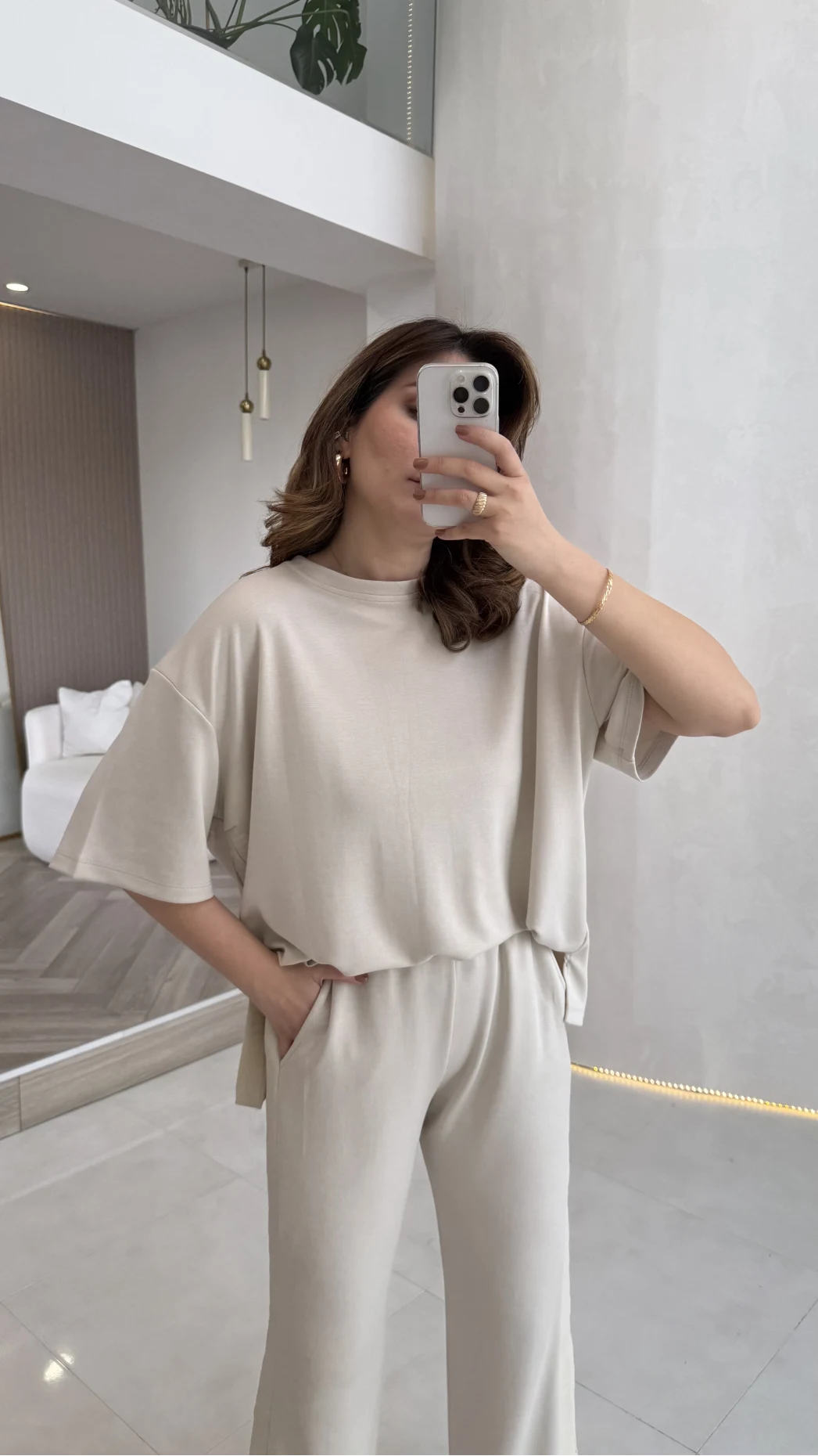 Castel Paraşüt Detaylı Yarım Kol Takım - Taş - Kod: 4118