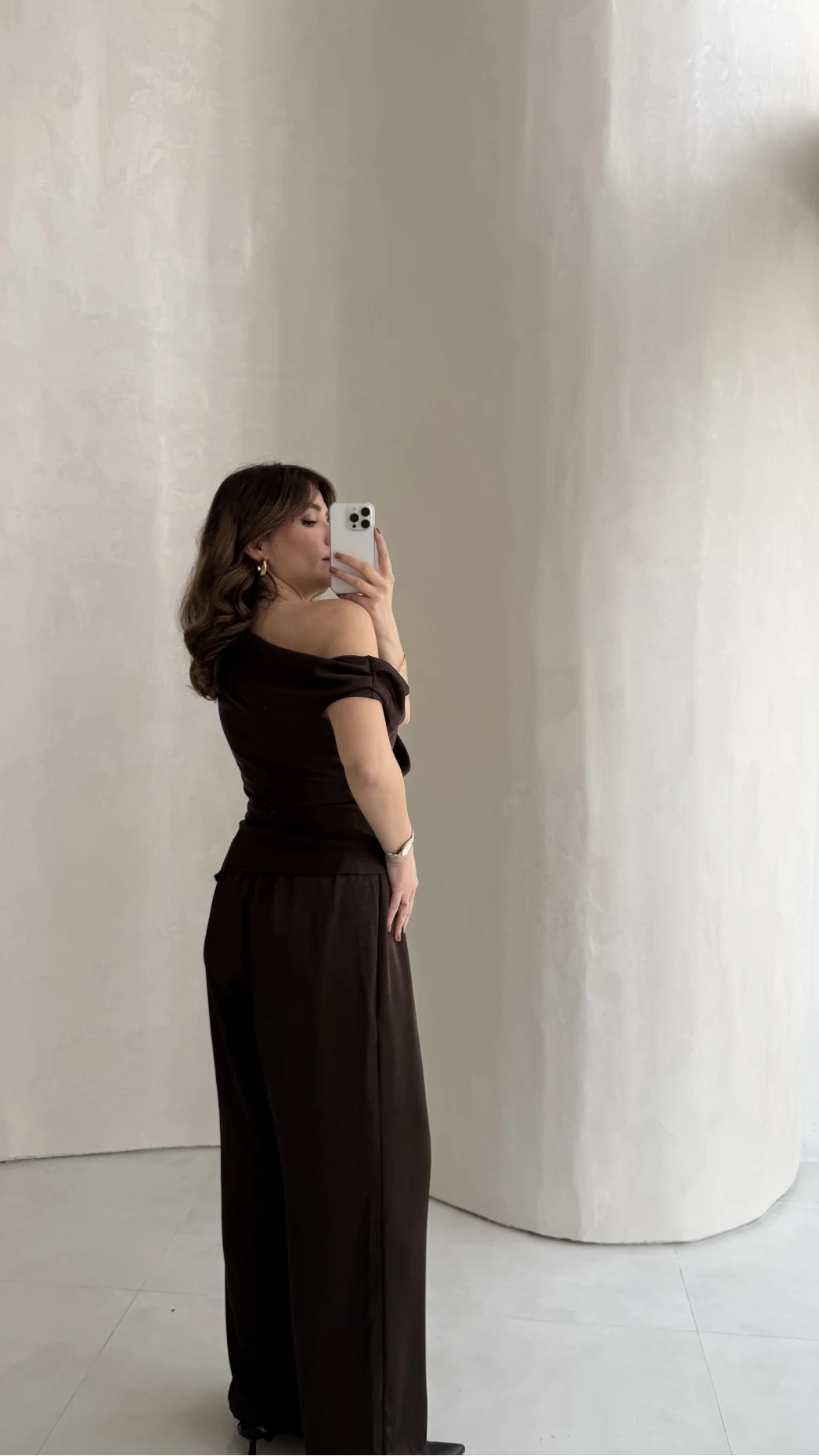 Premium Tokalı Saten Takım - Acı Kahve - Kod: 01440