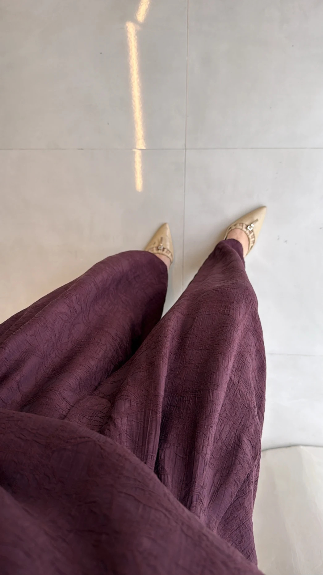 Madonna Yaka Bluz Geniş Paça Pantolon Takım - Mürdüm - Kod: 0957