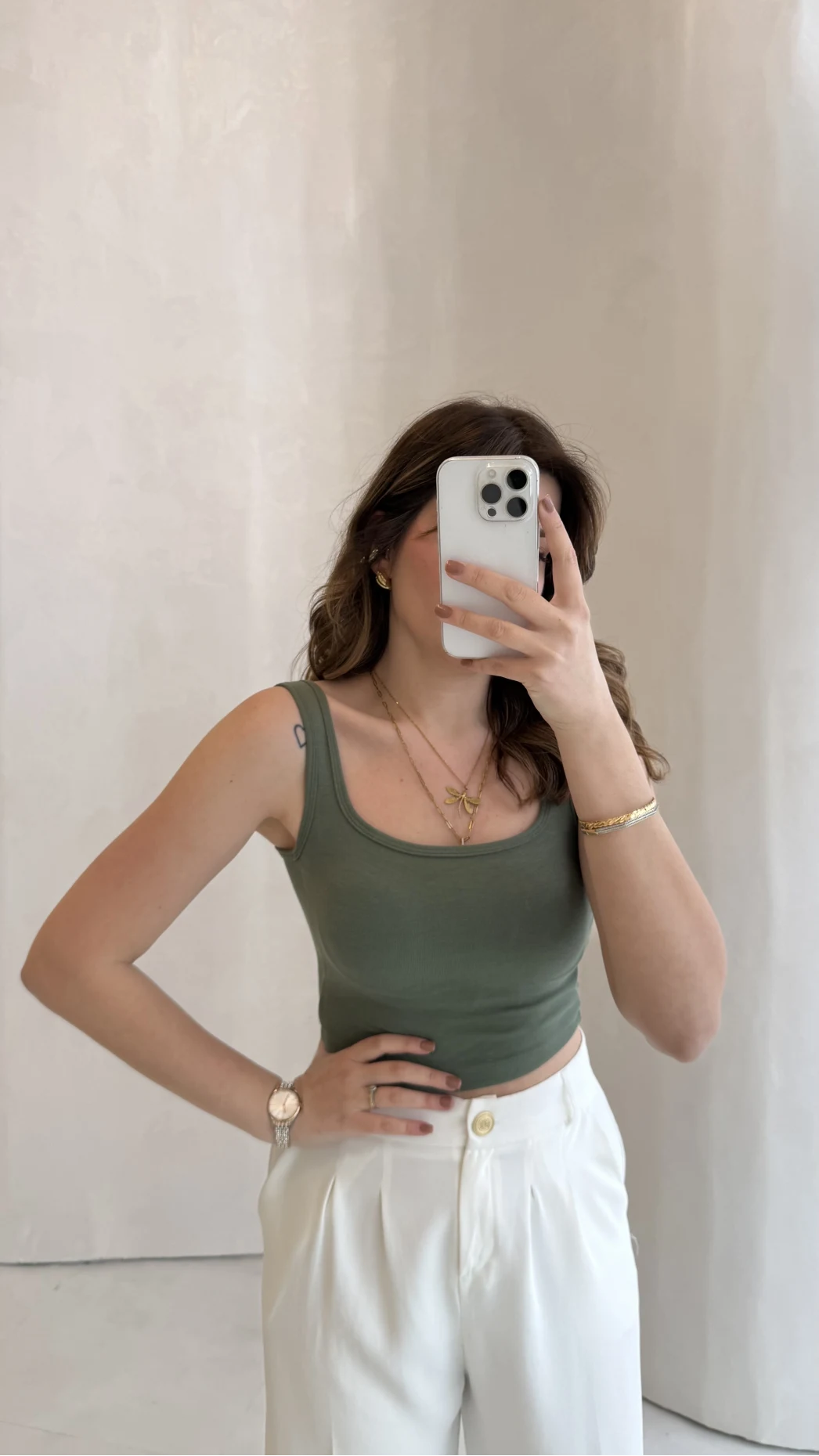 Göğüs Pedli Crop - Yeşil