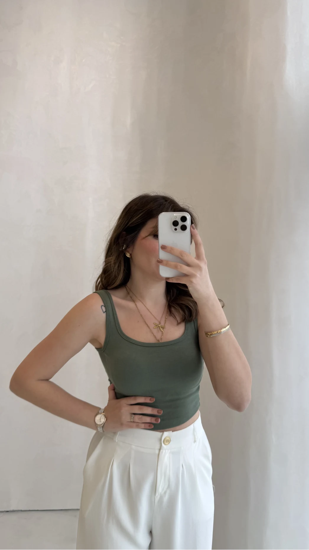 Göğüs Pedli Crop - Yeşil