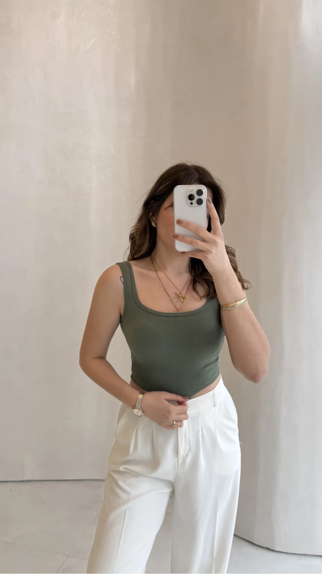 Göğüs Pedli Crop - Yeşil