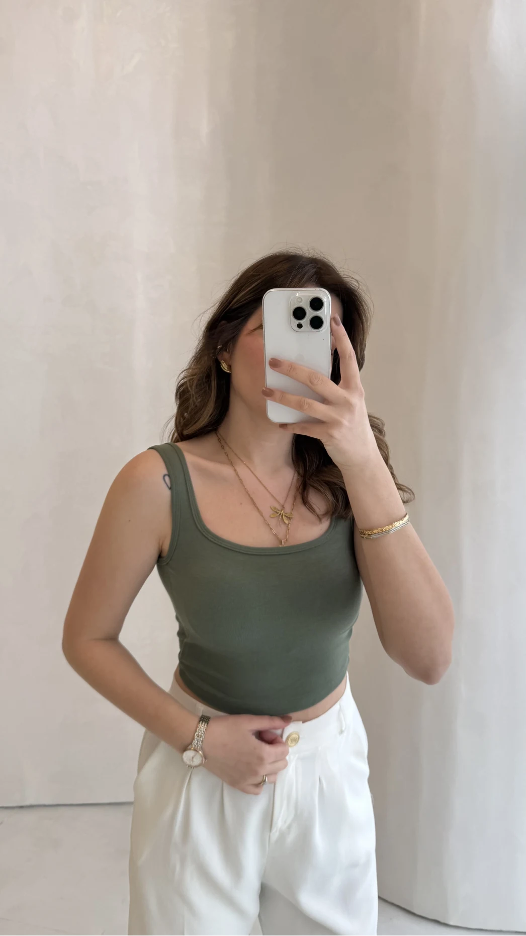 Göğüs Pedli Crop - Yeşil