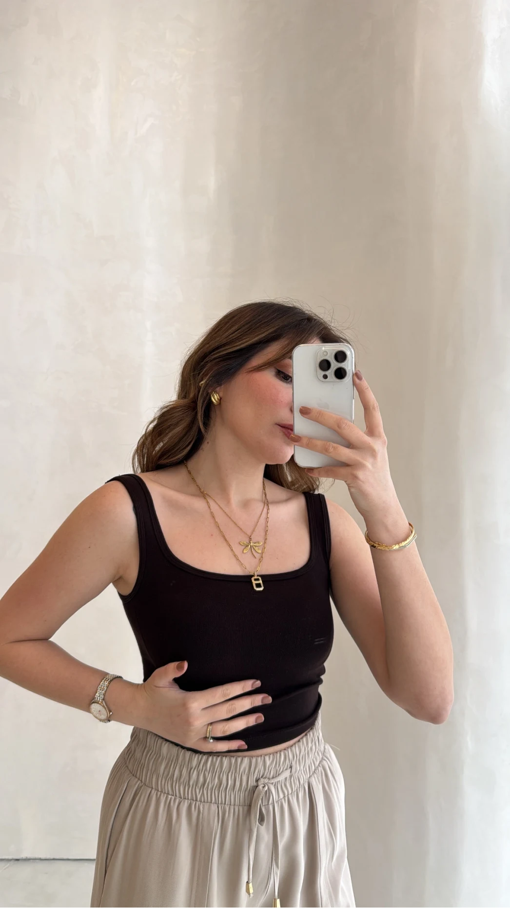 Göğüs Pedli Crop - Acı Kahve