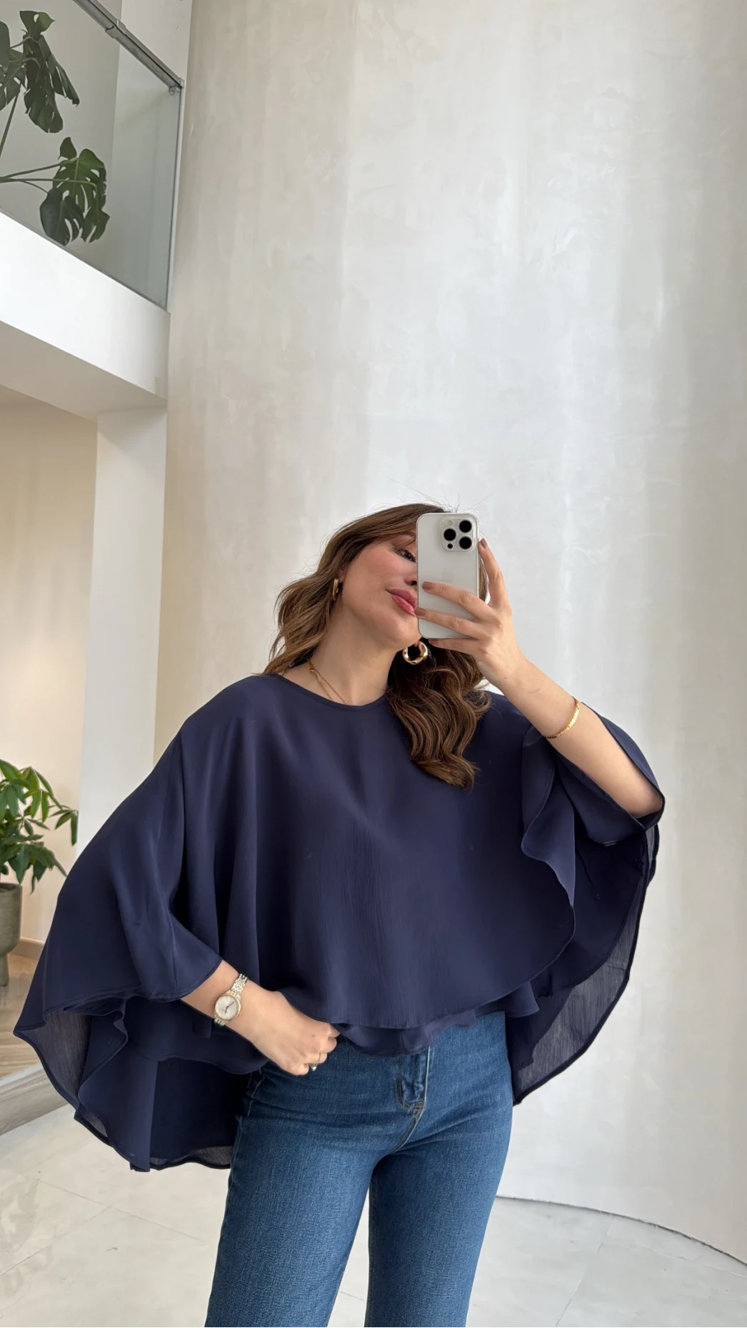 Mariposa Pelerin Bluz - Lacivert - Kod: 5044