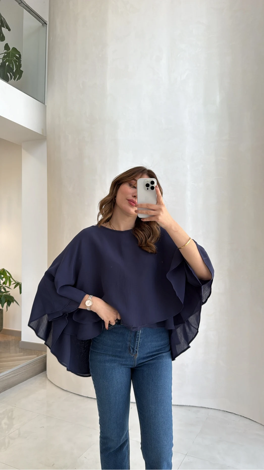 Mariposa Pelerin Bluz - Lacivert - Kod: 5044