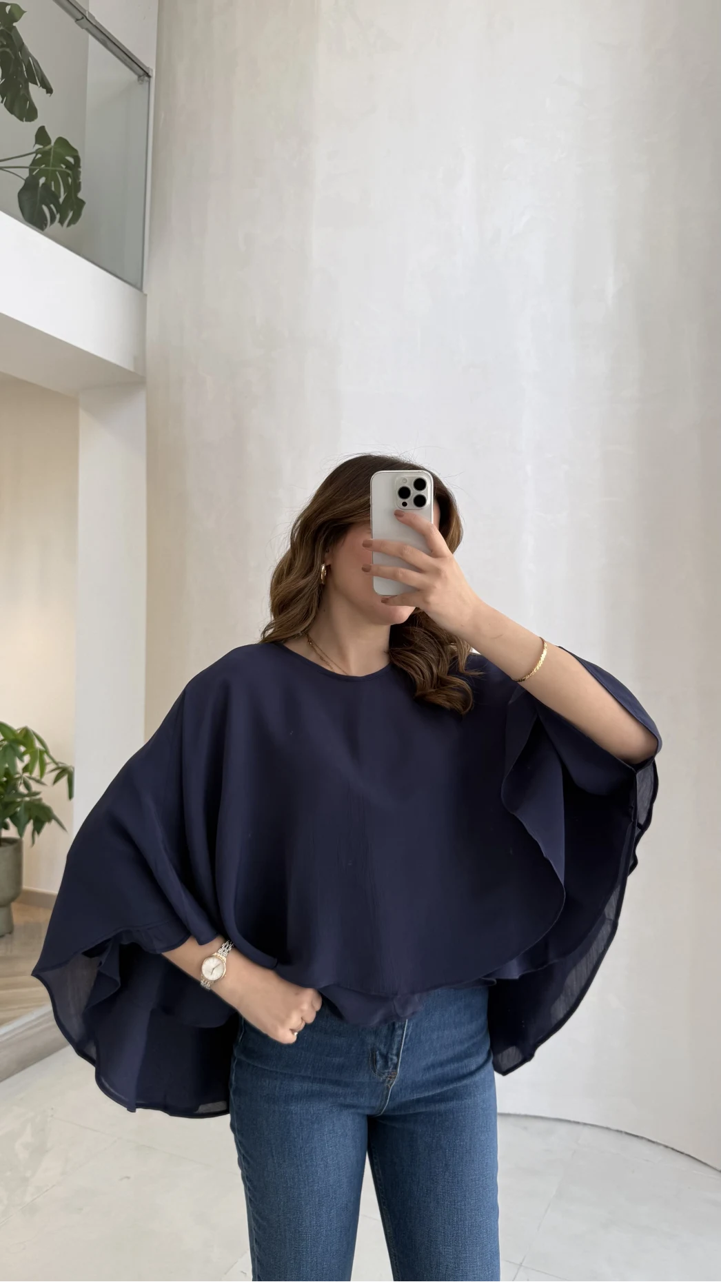 Mariposa Pelerin Bluz - Lacivert - Kod: 5044