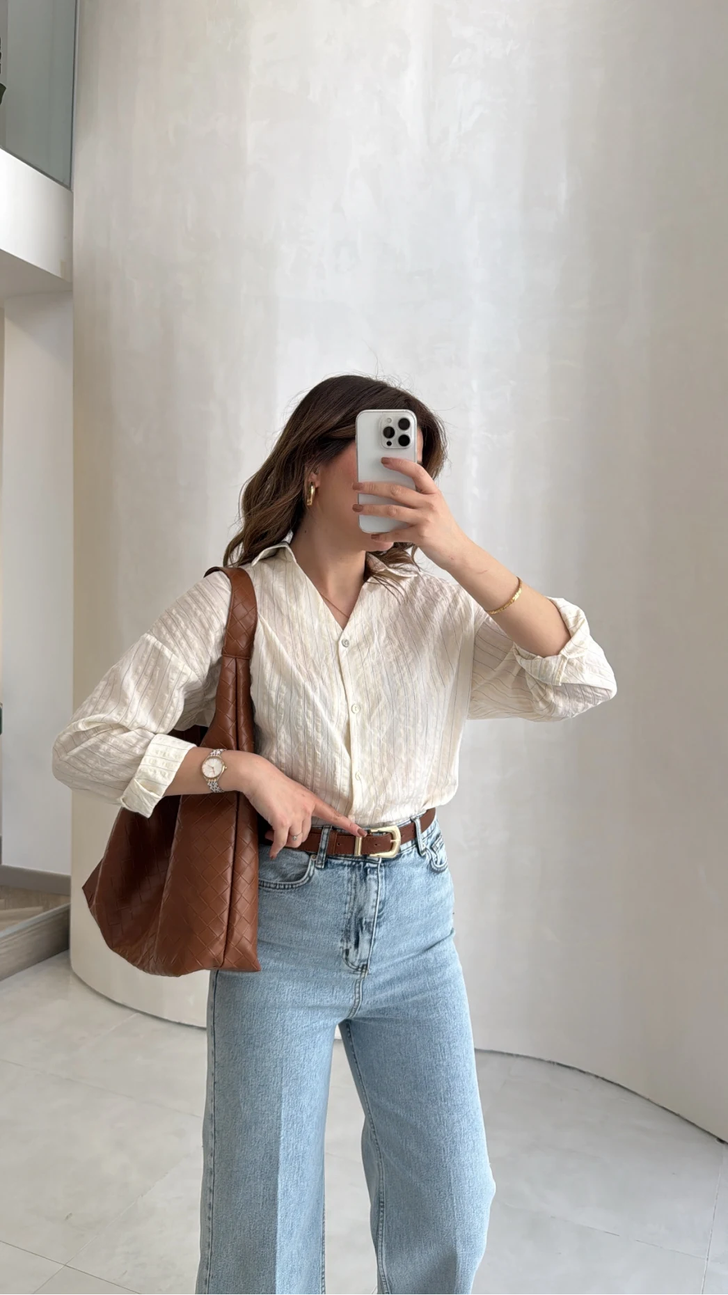 Simli Vizon Çizgili Gömlek - Kod: 2216